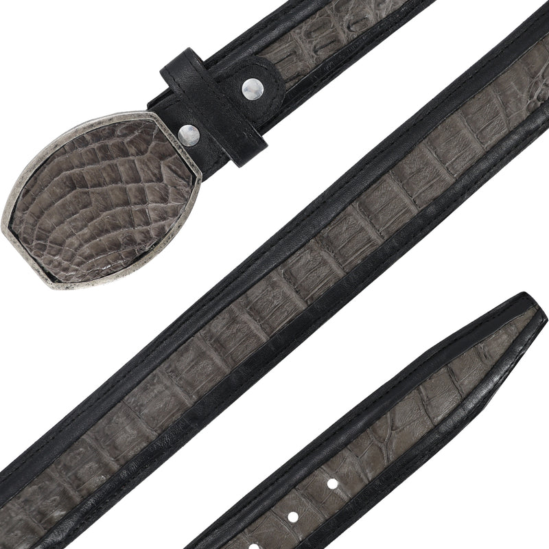 CINTO HOMBRE COCODRILO GRIS