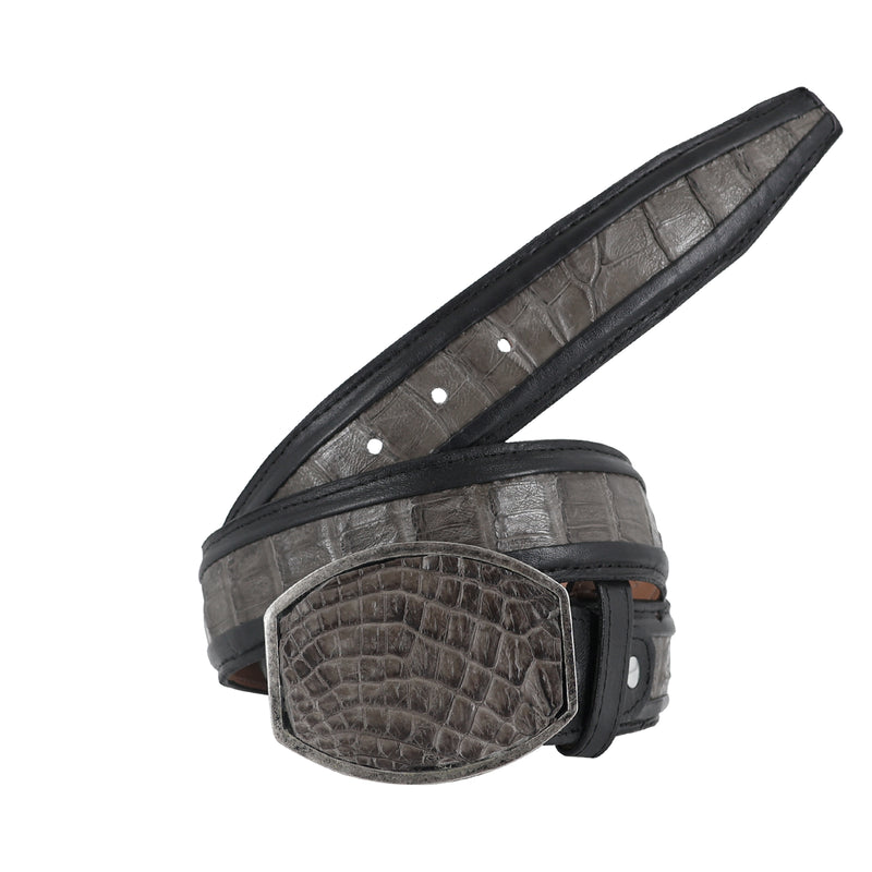 CINTO HOMBRE COCODRILO GRIS
